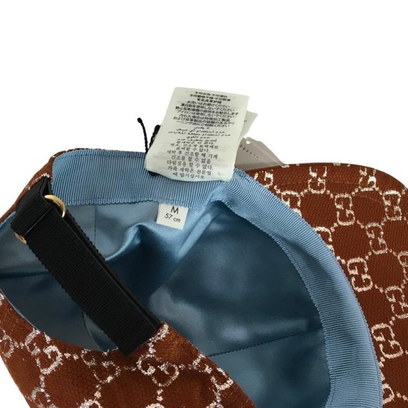 Gucci Women's Monogram GG Wool Blend Hat Strap Adjustable Brown Color Sz M, L - Picture 9 of 11